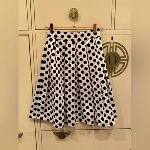 Zara Black and White Polka Dot A-Line Skirt